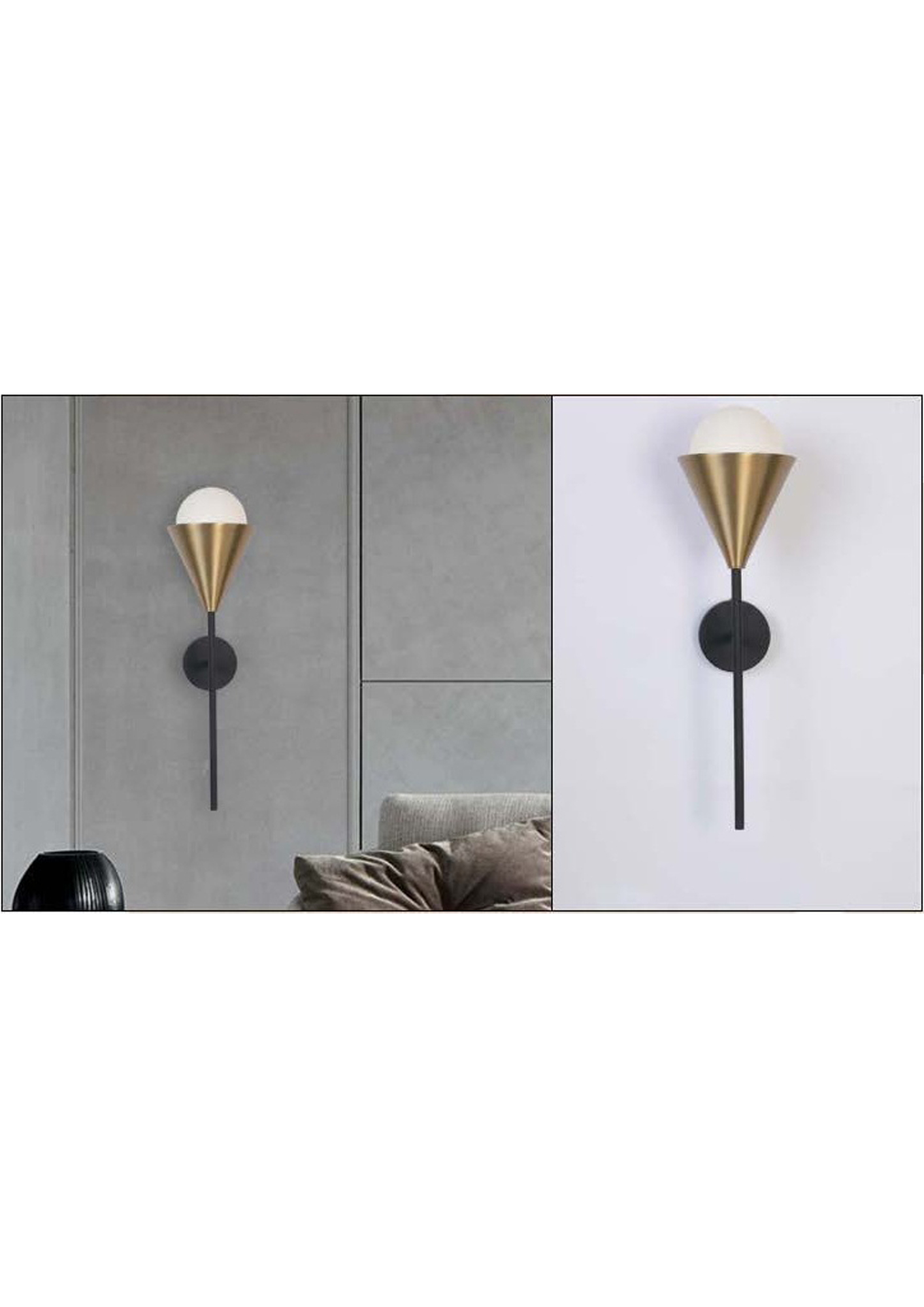 Beyond Lights - Brass Cone Sconce- GL